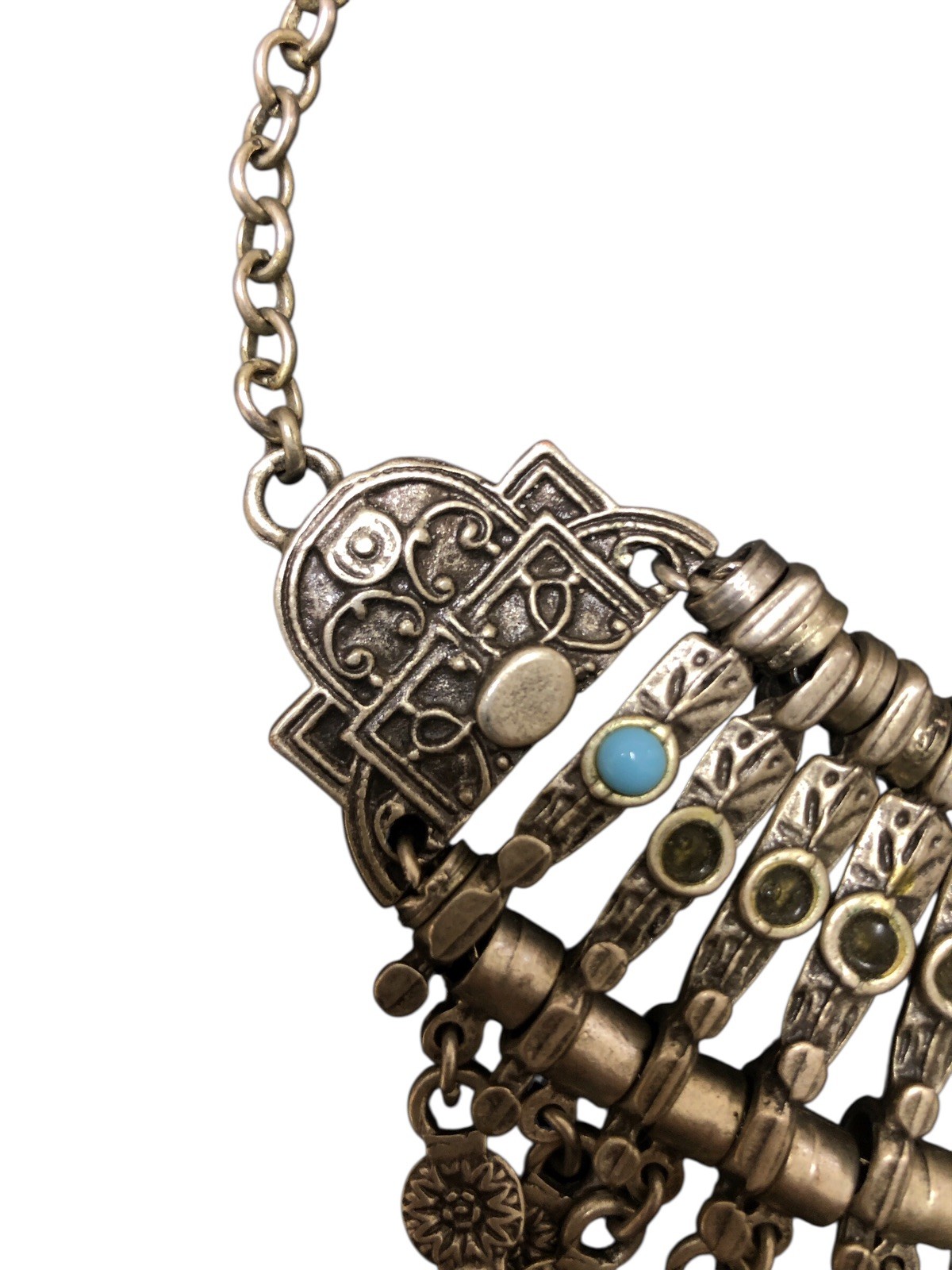 Vintage Handcrafted Solid Brass Tribal Coin Statement Necklace CollectibleEthnic
