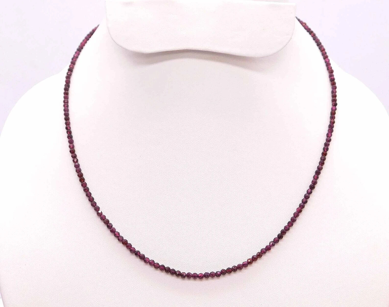Minimalist Garnet Stone Choker Red Gemstone Queen Necklace January Birthstone