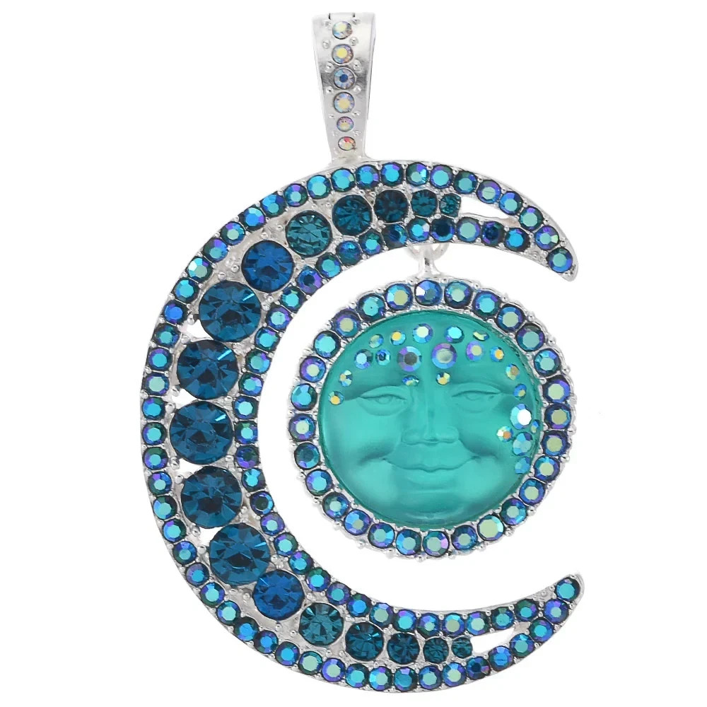 Kirks Folly Moondust 18mm Goddess Seaview Moon Foldover Pendant ST/3 pc #86