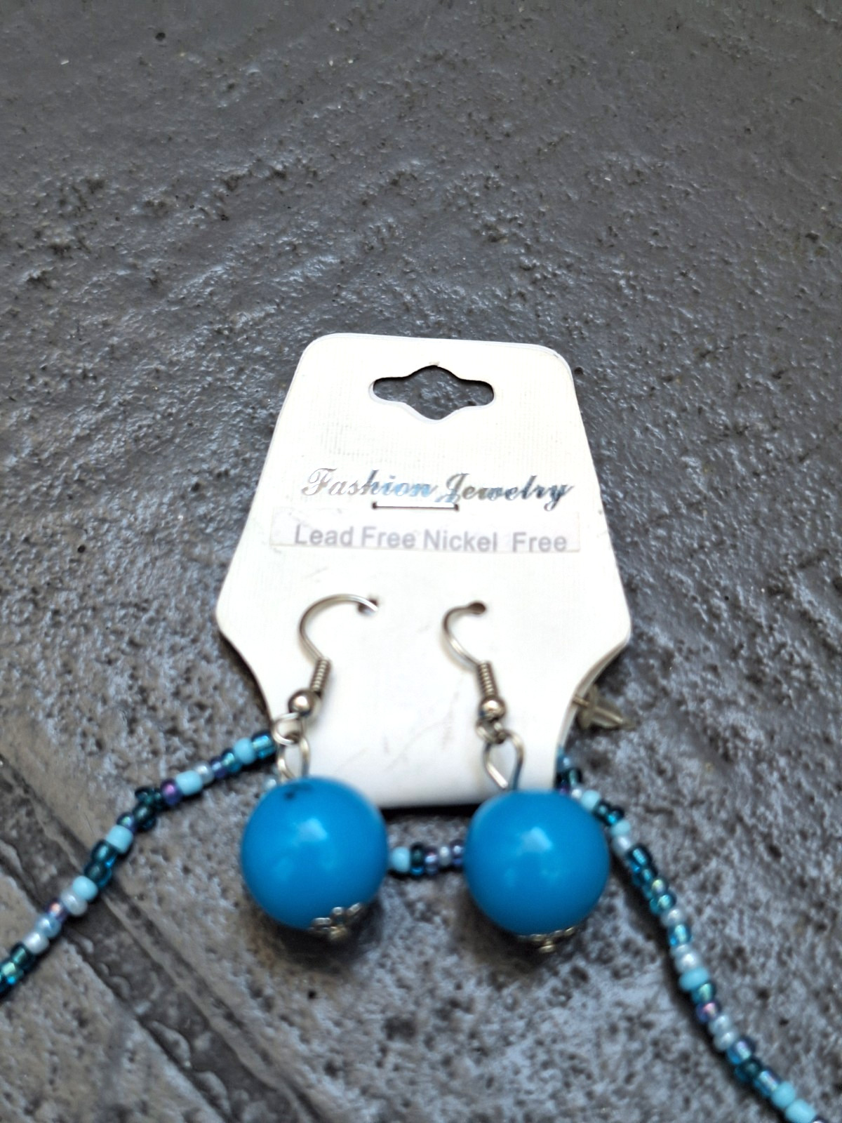 Fashion Jewelry Turquoise Blue Necklace + Earring Matching set lead free
