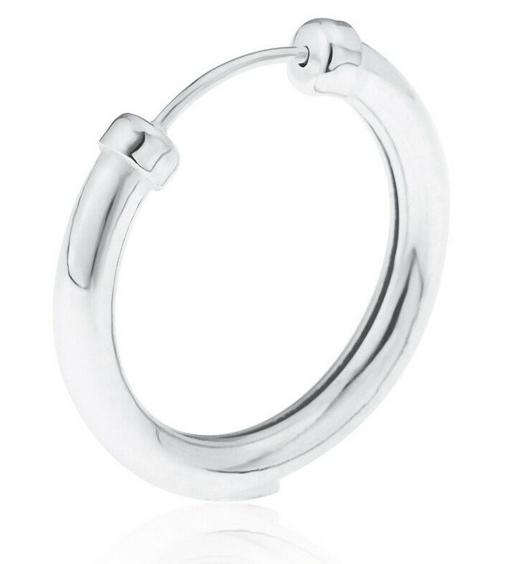 Hoops 3/4″ Small 3 Pair Set Sterling Silver Tube Circle Thin Plain Earrings Gift