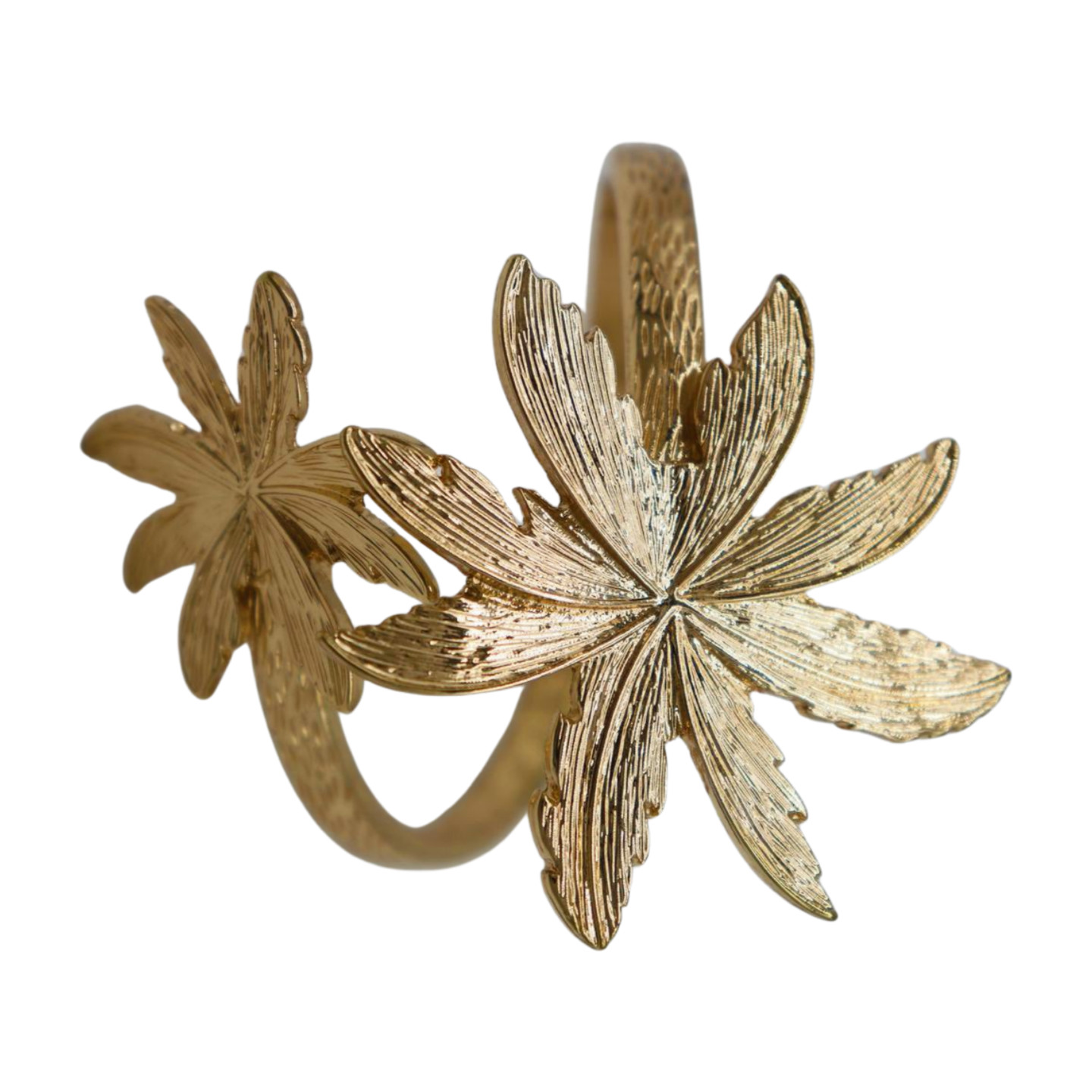Women Wrist / Arm Cuff Bracelet Gold Metal Flowers Wrap Around Cute Accessory