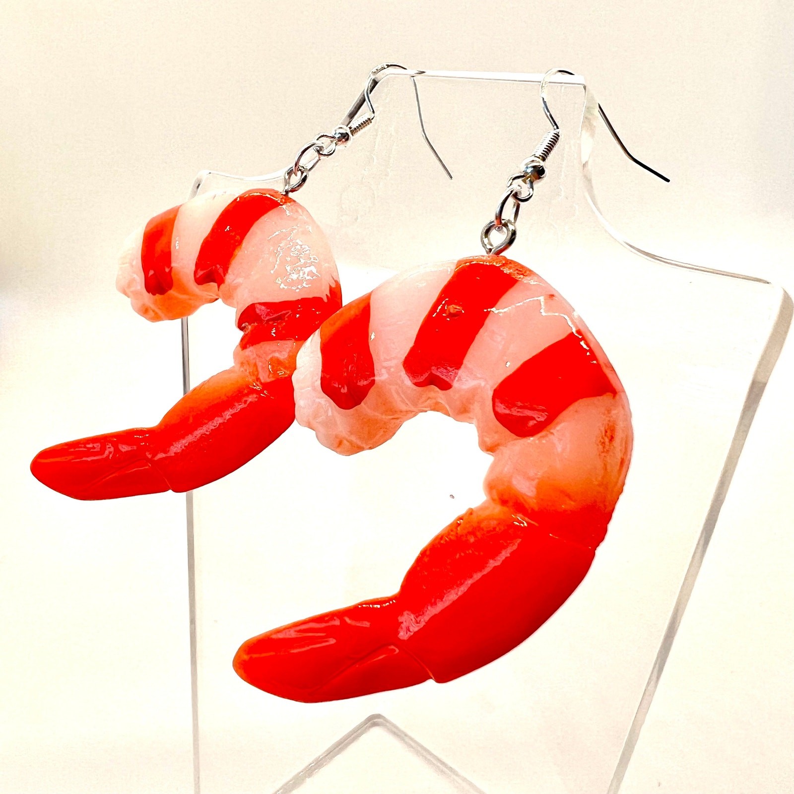 Shrimp Earrings – Cajun Seafood Dangles – Louisiana New Orleans Style