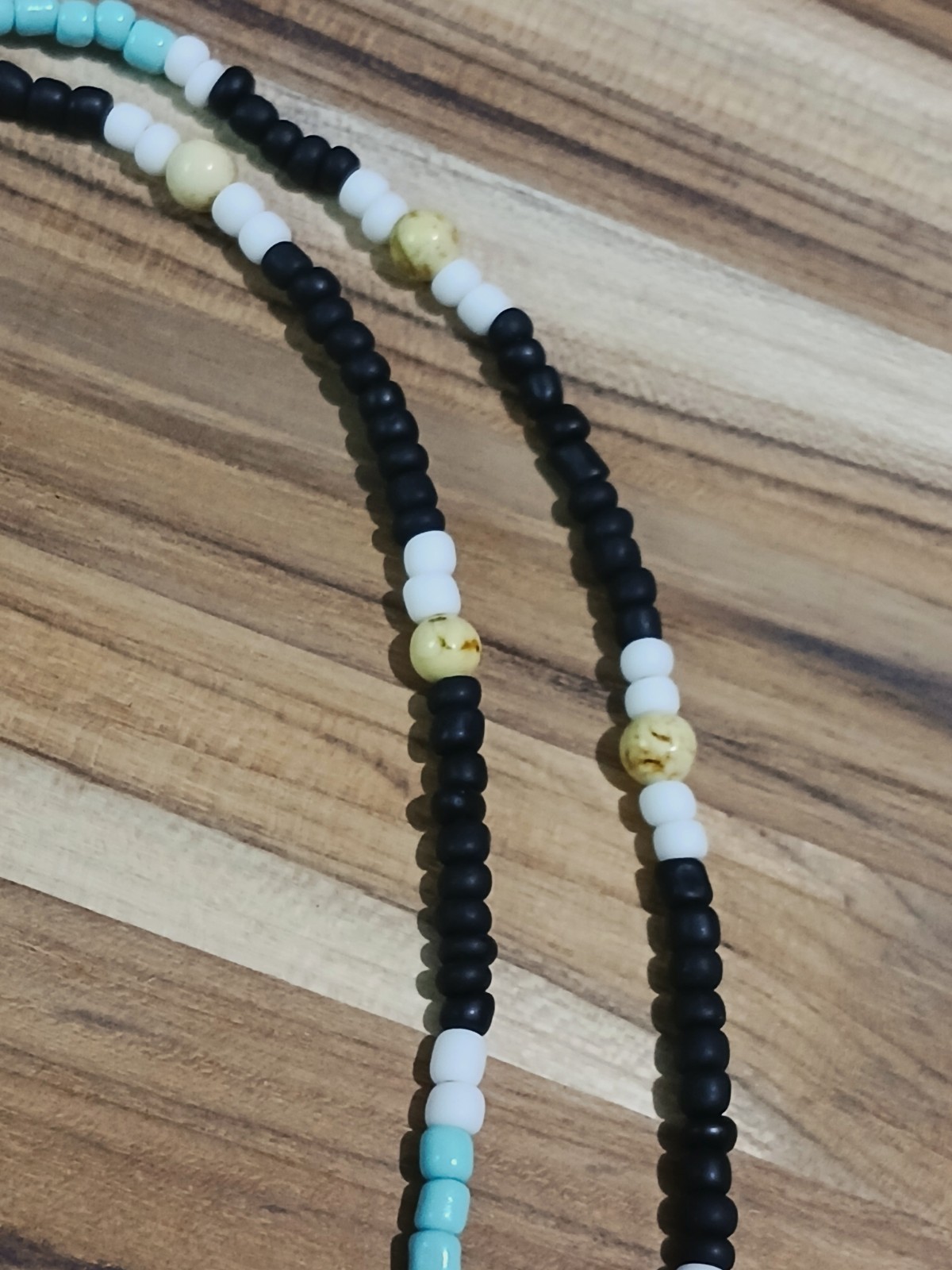 glass beaded necklace Hemp Mens Womens Unisex Dyed Turquoise Howlite
