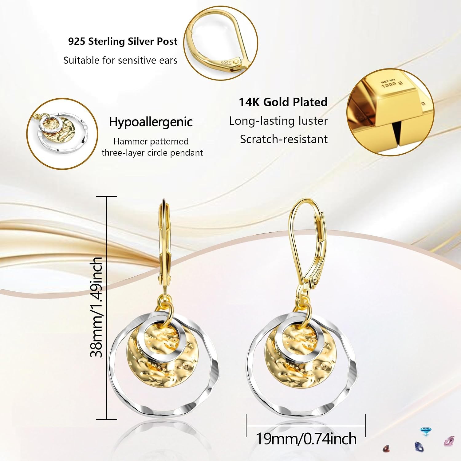 Chic Gold & Silver Circle Earrings for Women – Hypoallergenic and Gift-Ready