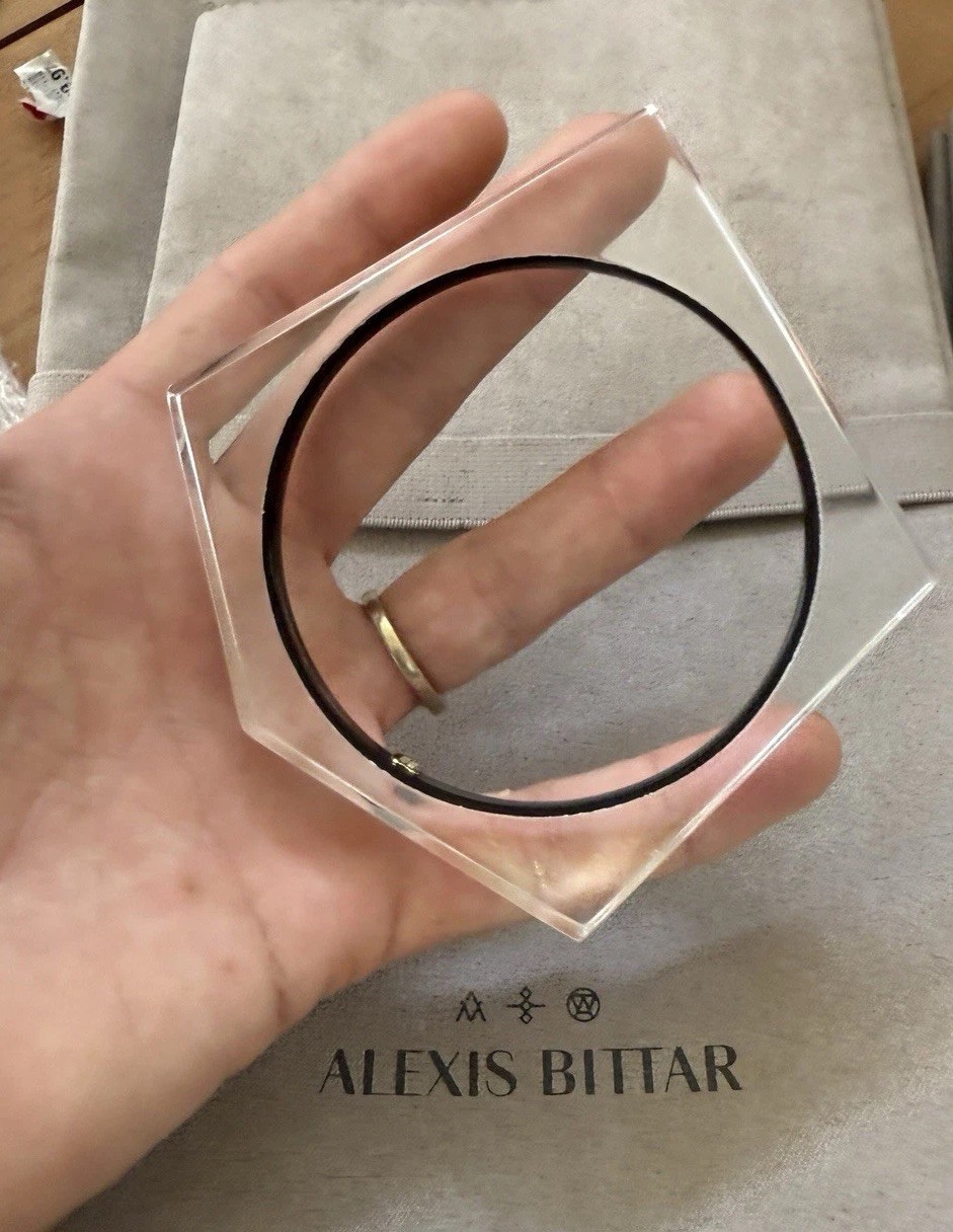 100% Authentic ALEXIS BITTAR ASYMMETRICAL PENTAGON Smooth Lucite BRACELET
