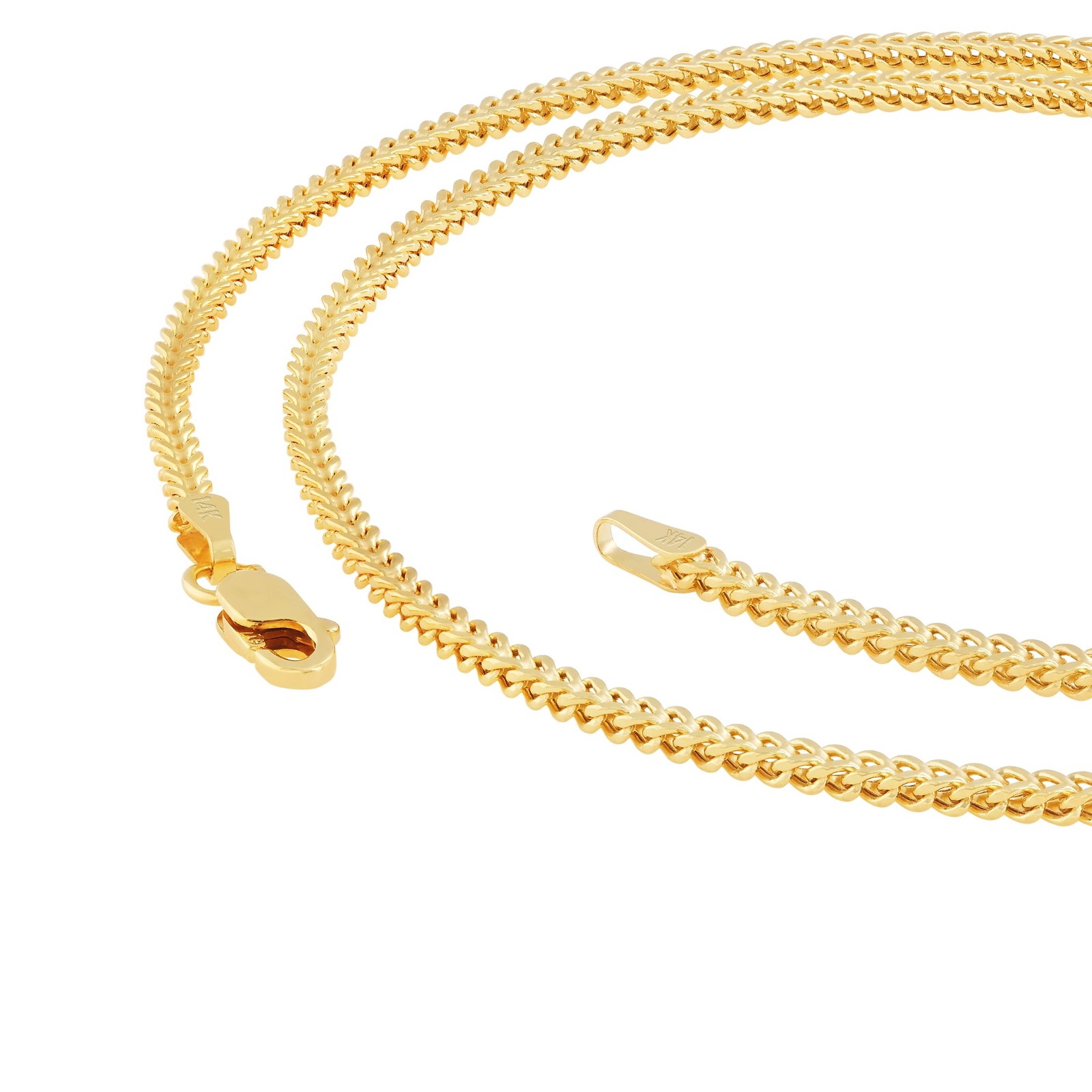 14k Yellow Gold 1.5mm-5mm Franco Box Bracelet Chain Men Women 7″ 7.5″ 8″ 8.5″ 9″