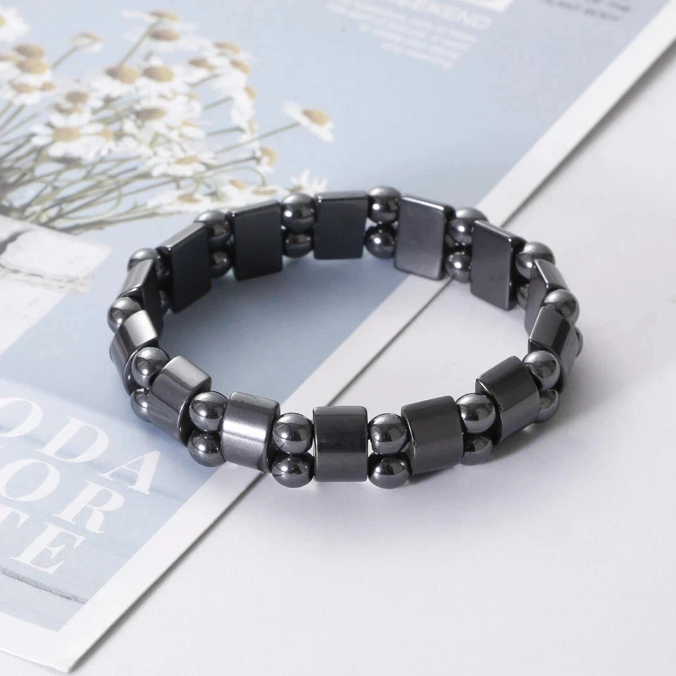 Magnetic Hematite Bracelets Pain Relief Powerfull Elastic Therapy Arthritis Gift