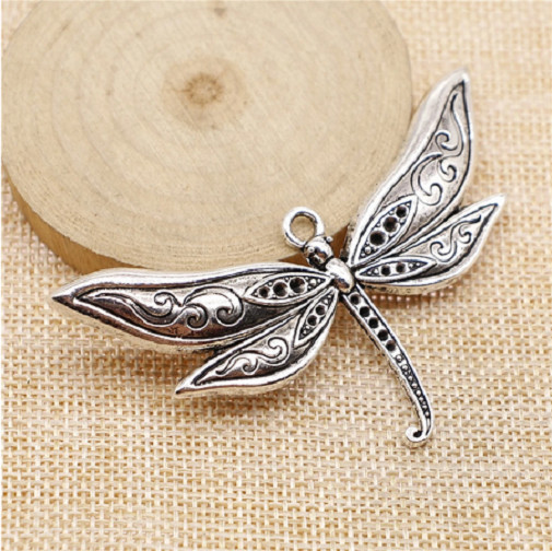 large DRAGONFLY WINGS Pendant 925 Sterling Silver 22″ Necklace gold gift Women