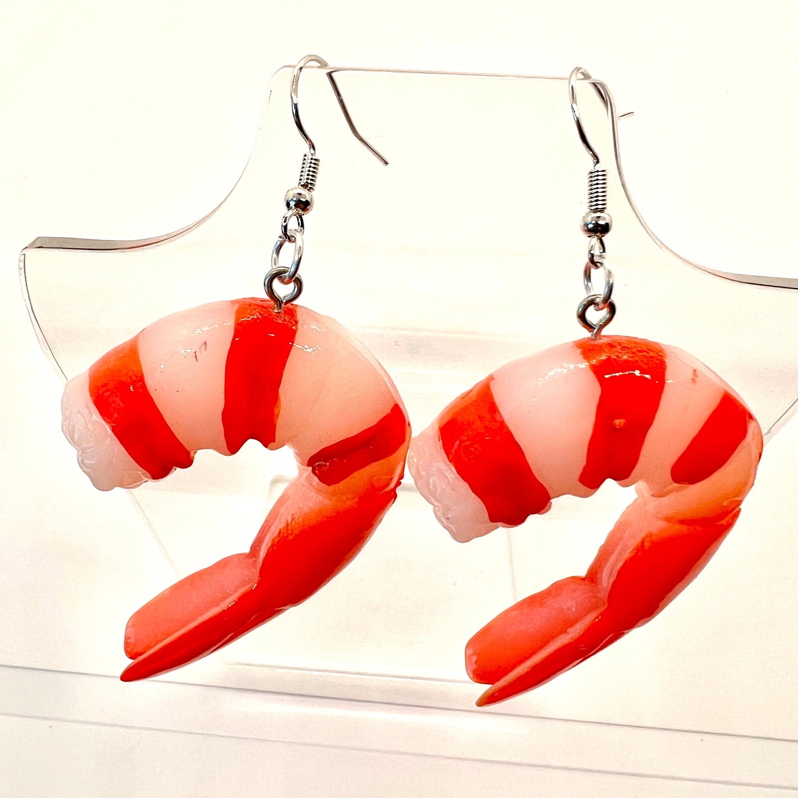 Shrimp Earrings – Cajun Seafood Dangles – Louisiana New Orleans Style