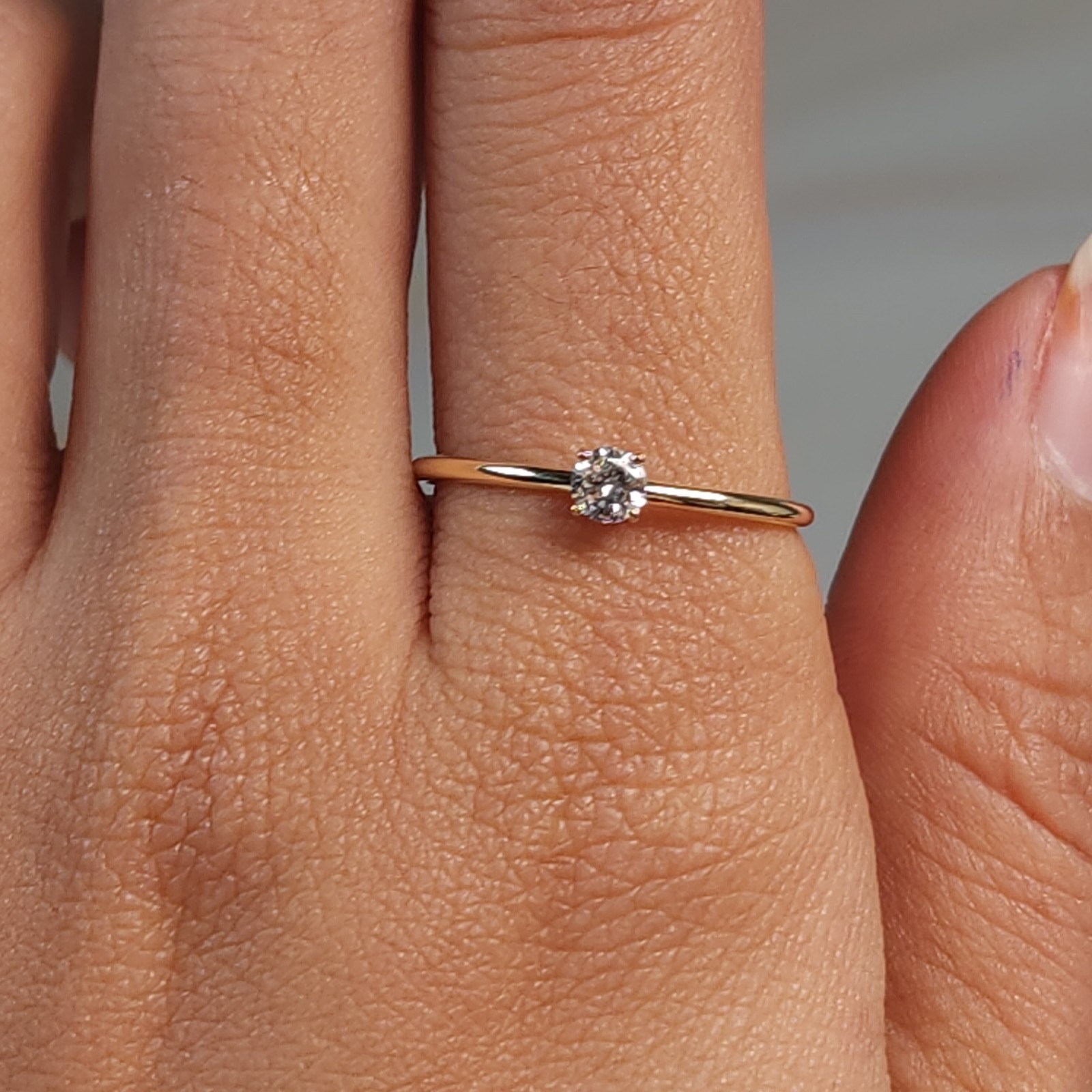 14Kt Gold 0.15 Ct Lab Grown Diamond Ring