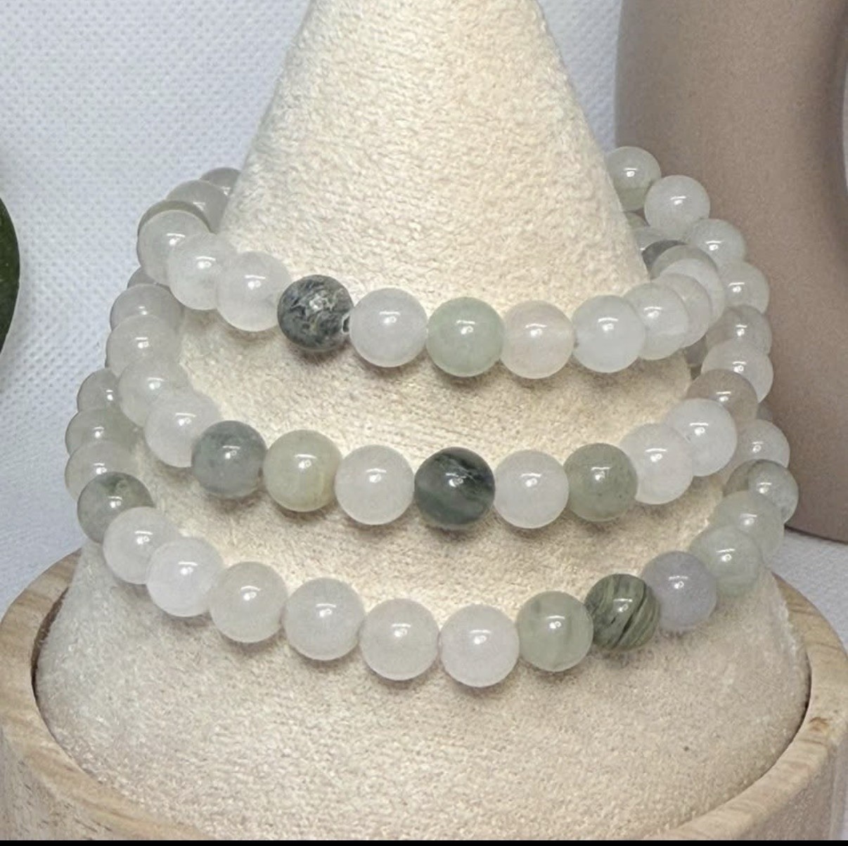 Tianshan Jade Triple Bracelet 6.5MM