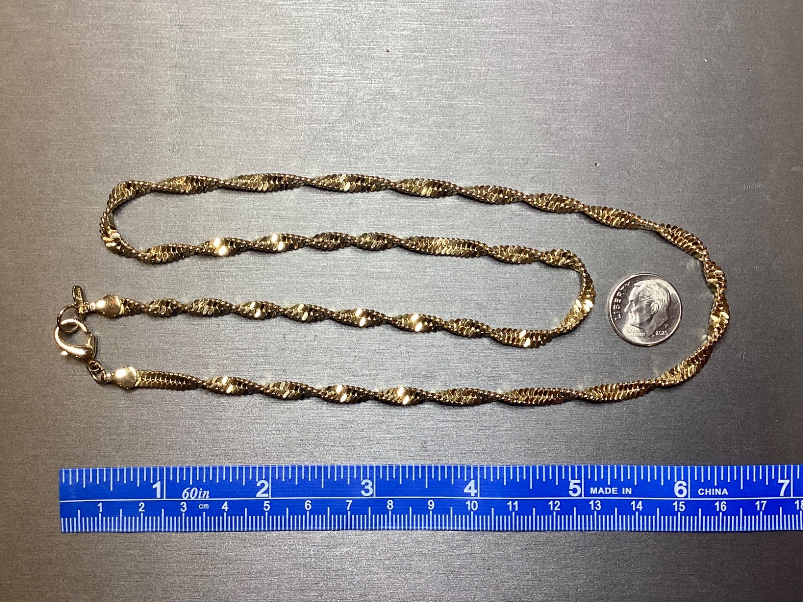 GIVENCHY 24” TWIST HERRINGBONE STYLE GOLD PLATED NECKLACE JEWELRY