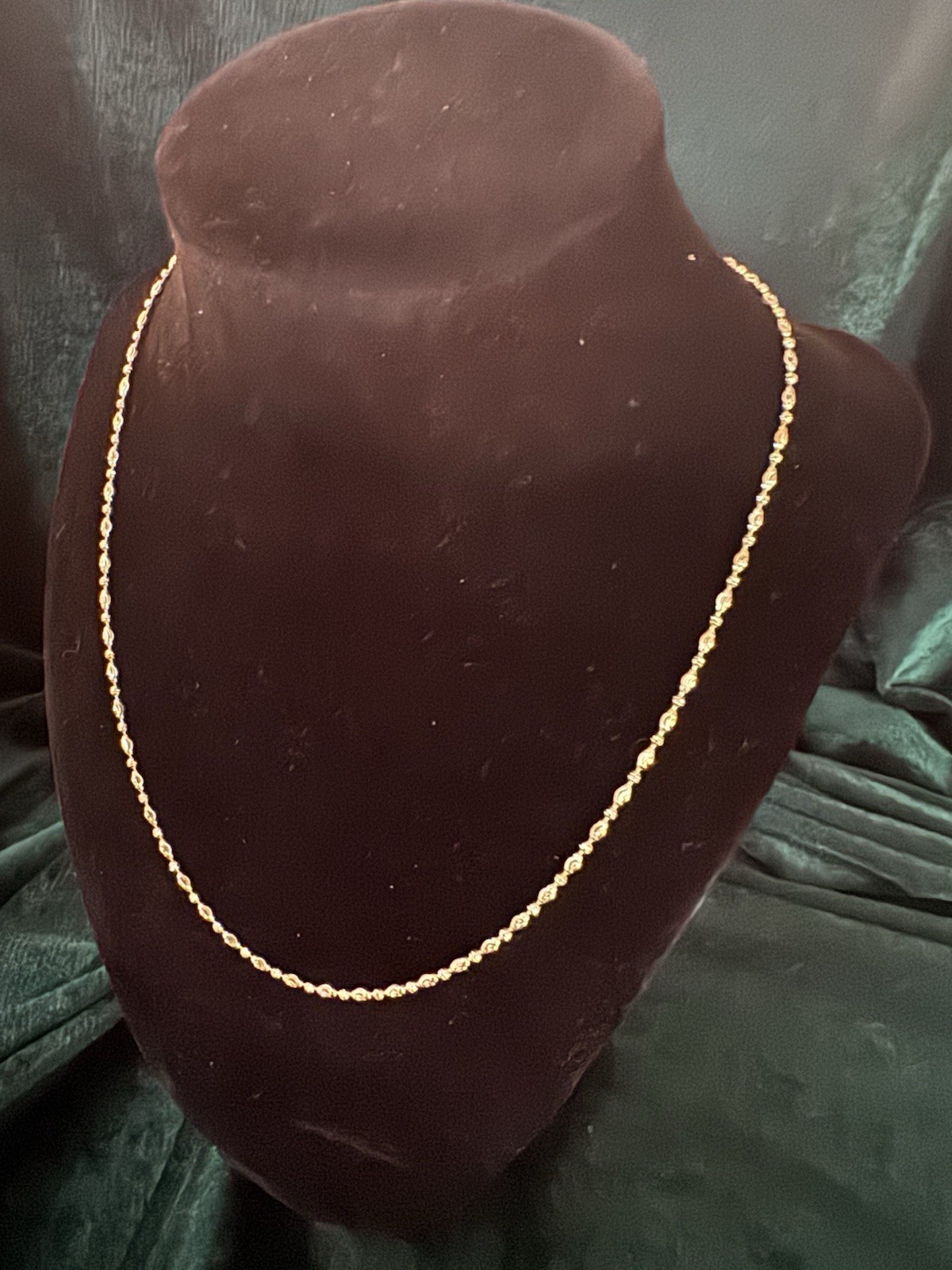 Gold Filled Ball Bead Chain Necklace w Lobster Clasp Metal No Stone