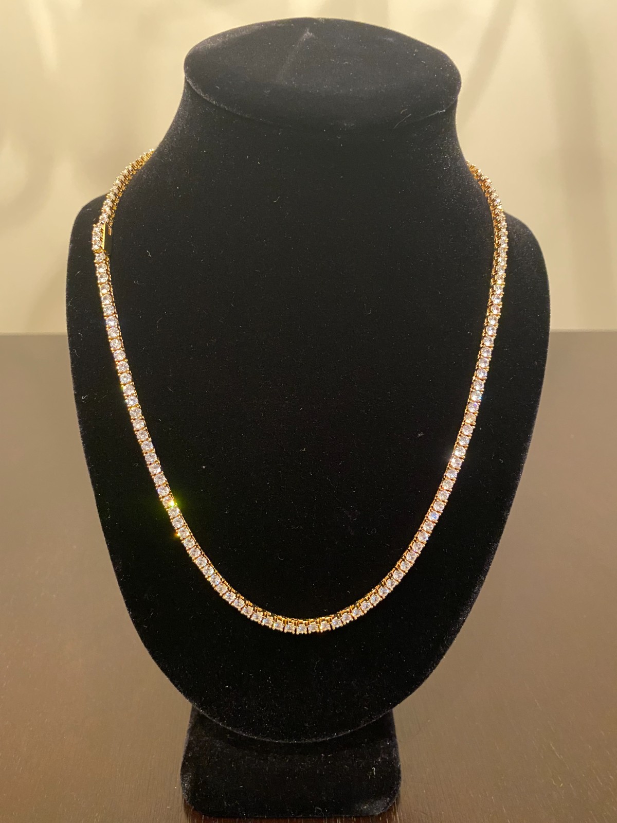 3mm 925 Silver Tennis Chain for Men & Women Yellow Gold 5A CZ’s