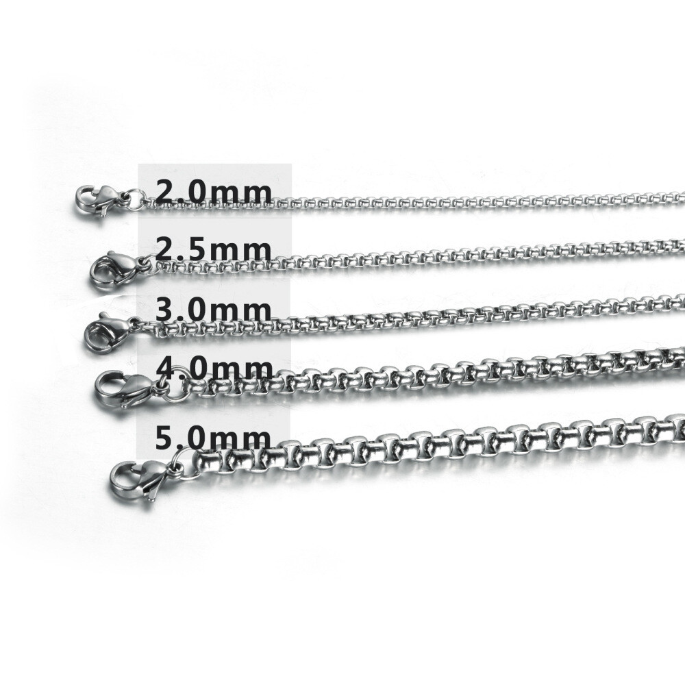 5/10/20pcs Wholesale 2/3/4/5mm 316L Stainless Steel Silver Rolo Chain Necklace