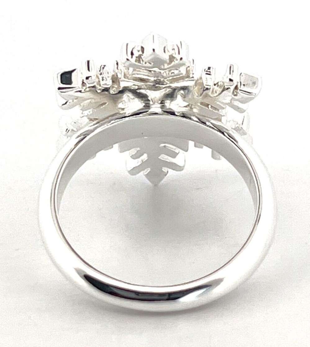Rhodium Plated Snowflake Ring Ari D Norman
