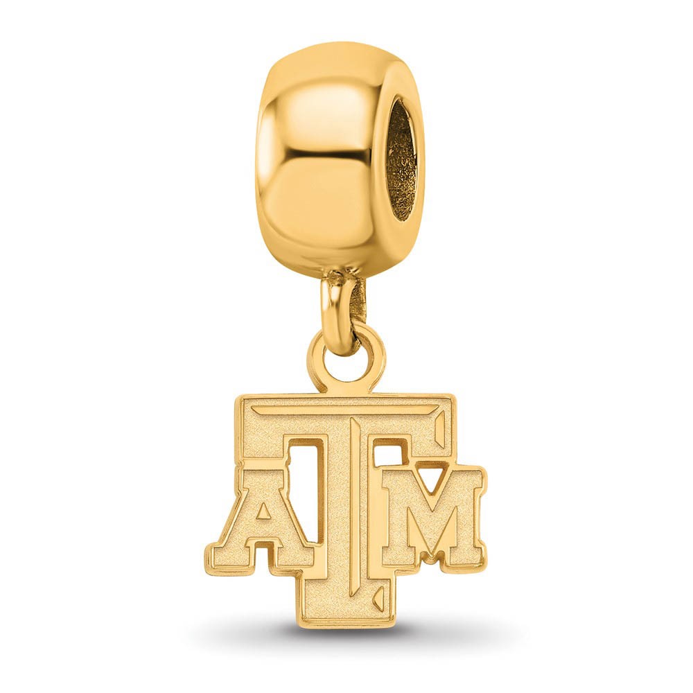 14k Gold Plated Silver Texas A&M Univ. XS ‘ATM’ Dangle Bead Charm