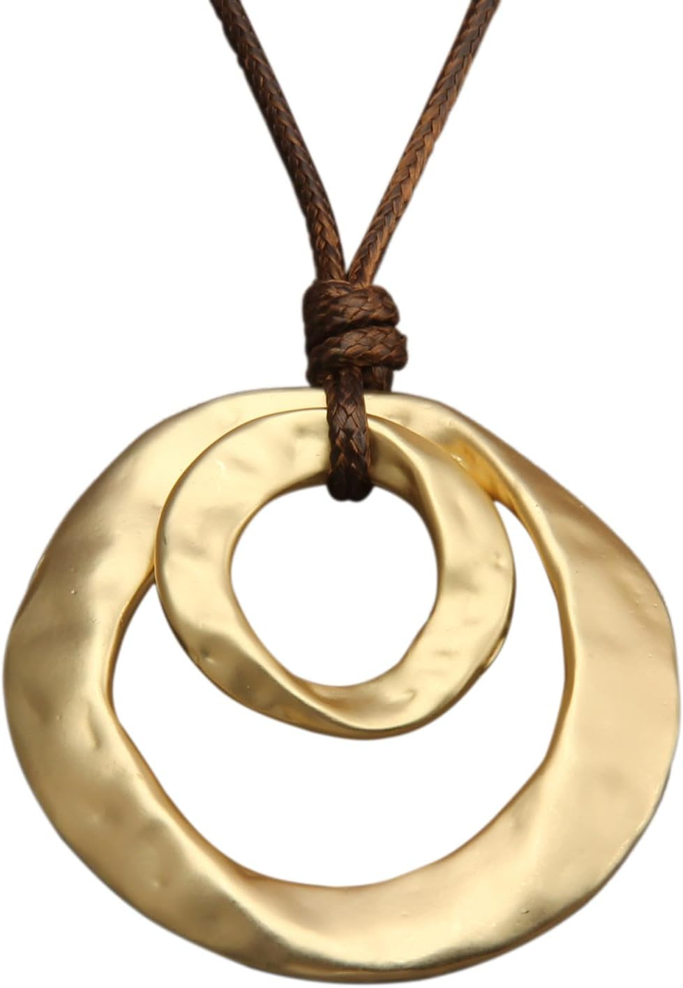 Boho Necklaces for Women Chunky Circle Necklace Layered Boho Circle Leather Chok