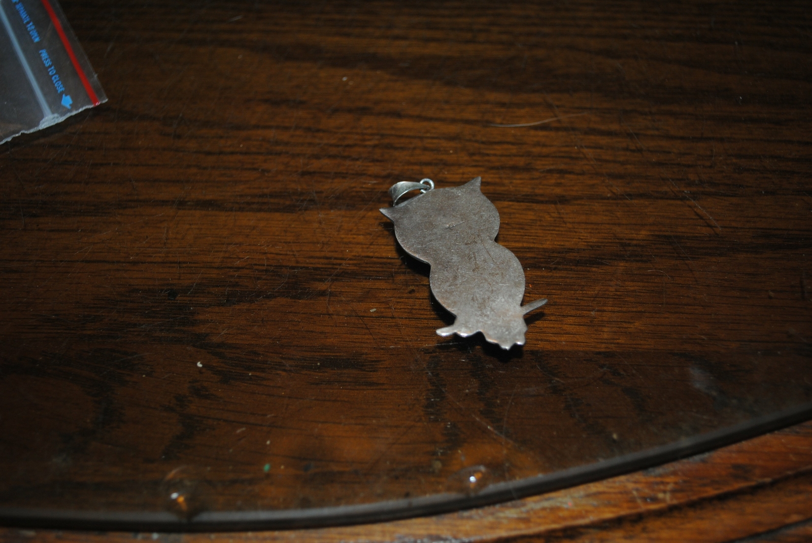 Silver Owl Pendant 1 3/4 inches long