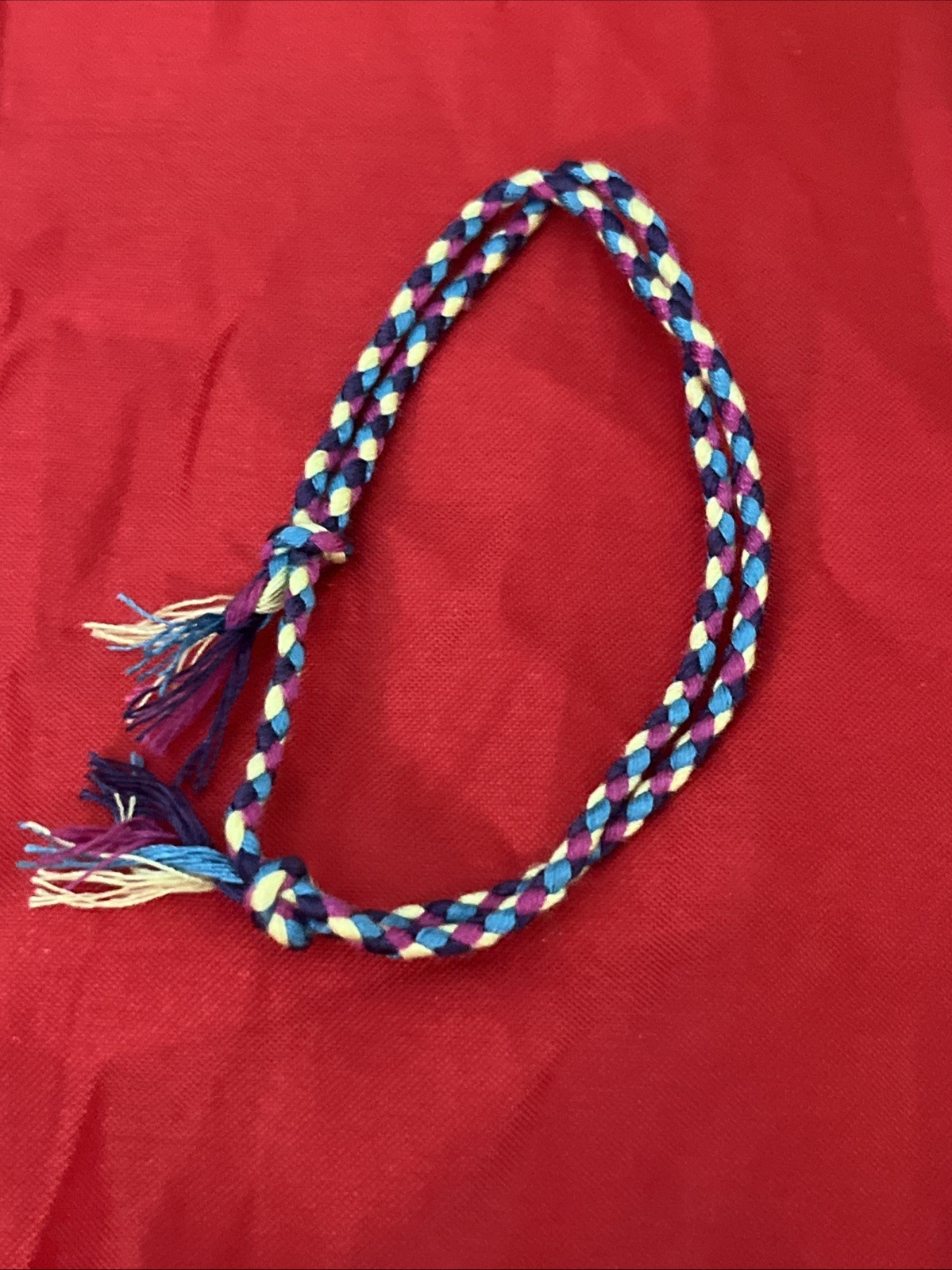 NEW BOHO BRAID THREAD FRIENDSHIP BRACELET ADJUSTABLE BLUE LIME PURPLE PLUM NIP