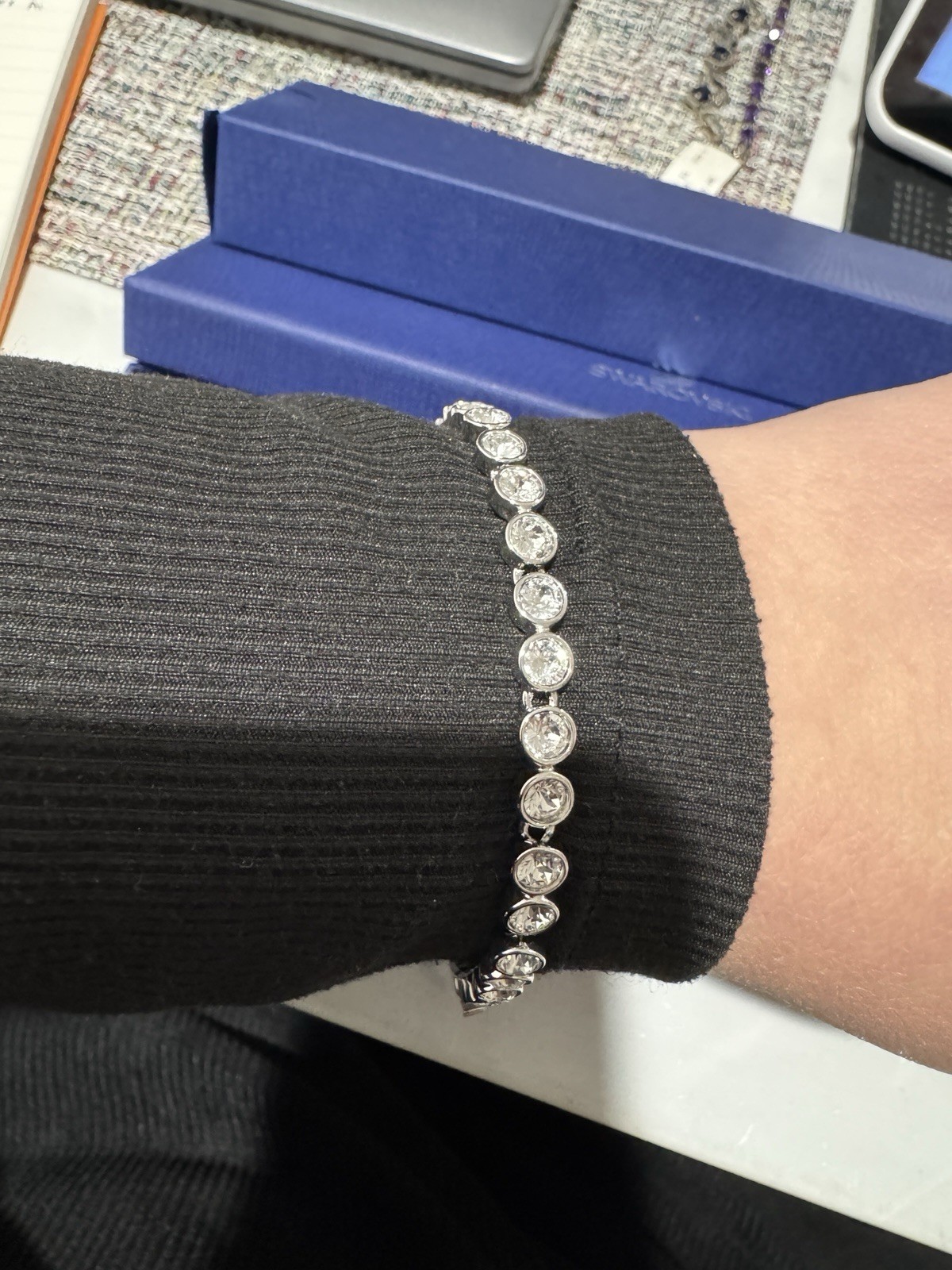 Swarovski Tennis Tennis Bracelet Round cut, White, Rhodium plated -1791305 New