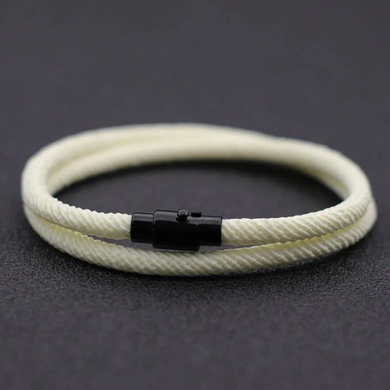 Simple Style Men’s Rope Bracelet Double Layer Thread Fabric Casual Accessory