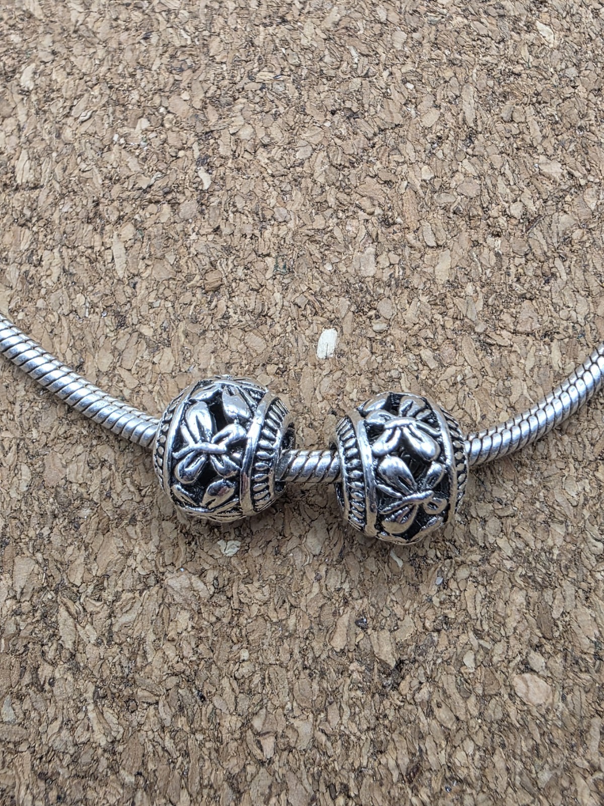 2 Authentic Small Butterfly Silver Spacer Charm Beads FIT ESSENCE COLLECTION