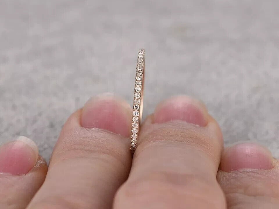 1.20 Ct Round Cut Simulated Diamond Engagement Band Ring 14k Yellow Gold Plated