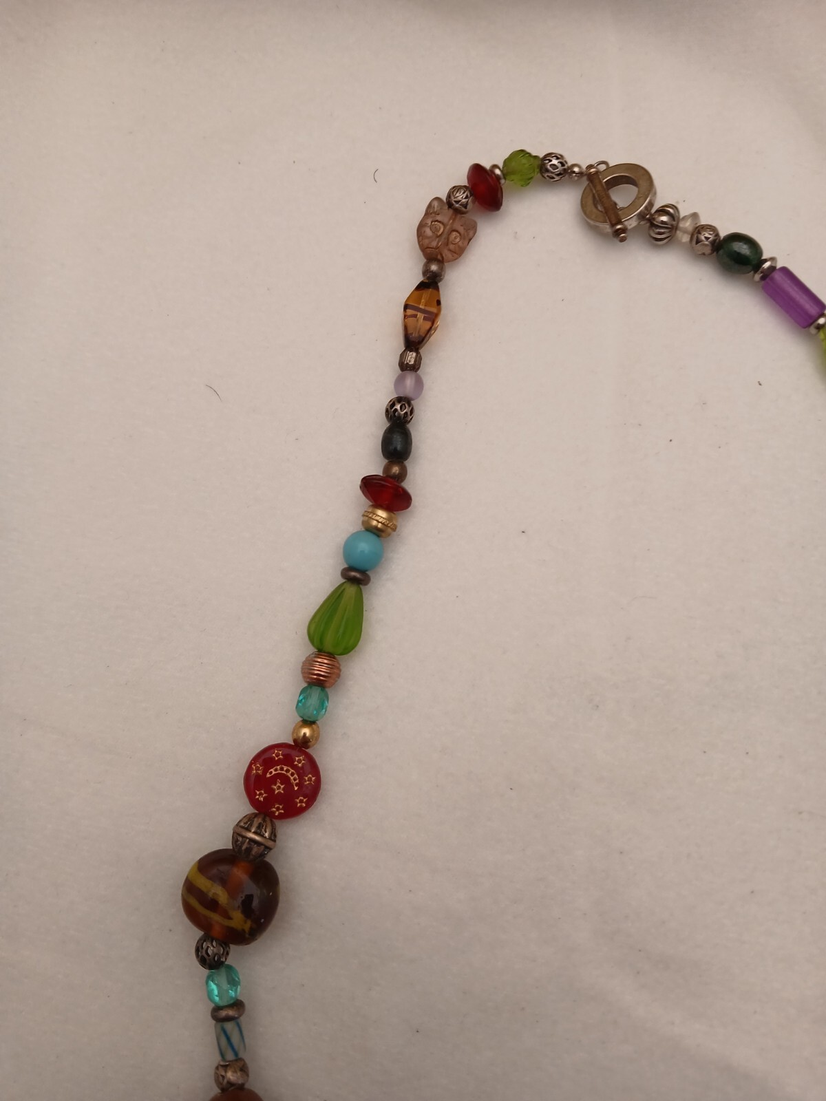 Glass Beaded Multicolor Necklace Different Shapes