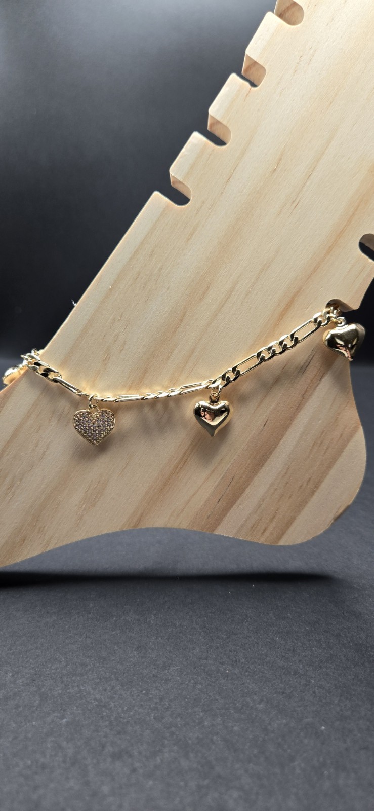 14k Gold Filled Heart Anklet 10 Inches Long