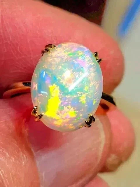 Natural Fire Opal 14K Yellow Gold Plated 3.00Ct Oval Cut Halo Engagement Ring