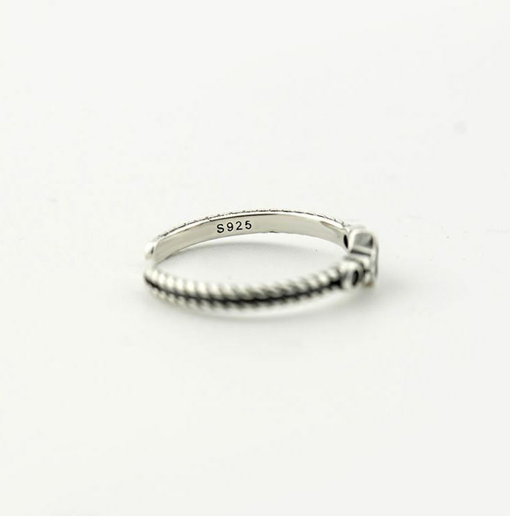 Solid 925 Sterling SILVER TOE Ring Open Square Black CZ Knuckle Top Finger Box