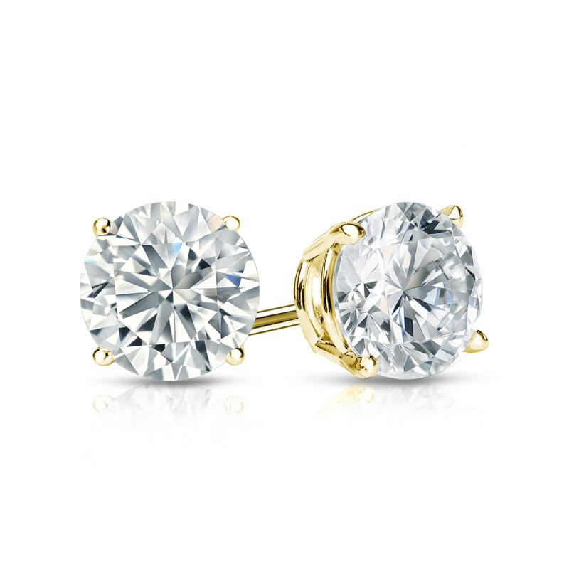 1/2 Ct Stud Earrings 14k Yellow Gold Plated Simulated Diamond Women Men Earring