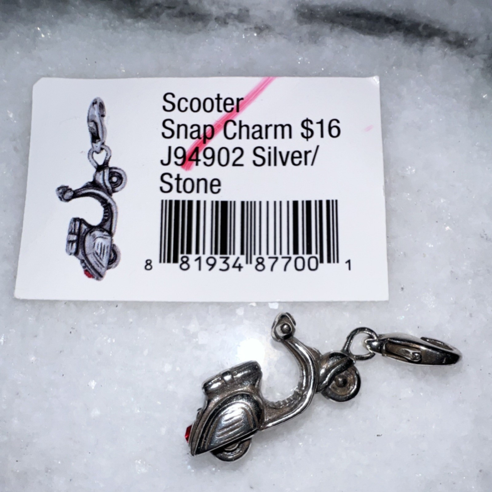 Brighton Silver Scooter Snap Charm Stone Metal Vehicles Transportation J94902