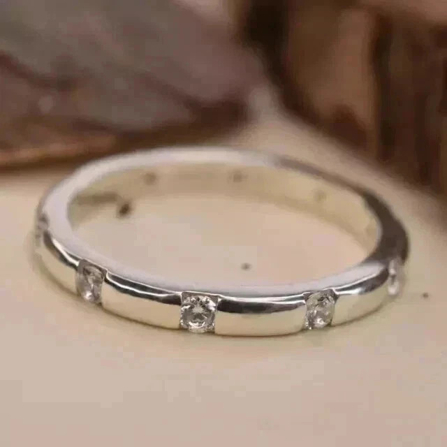 0.50Ct Round Cut Lab-Created Diamond Eternity Band Ring In 14K White Gold Plated