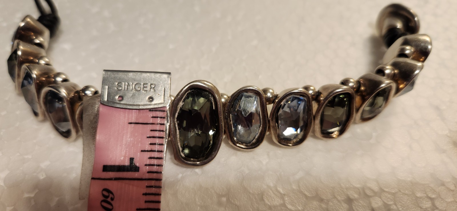 UNOde50 La Vida Loca 13 Crystal Silver Chunky Bracelet Leather Minus 1 Stone