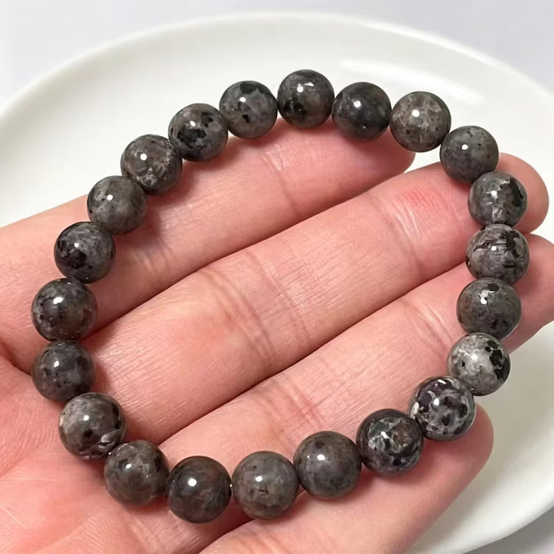 2PCS Natural 8mm Yooperlite Stone Bracelet UV Reactive Flame Gemstone Healing