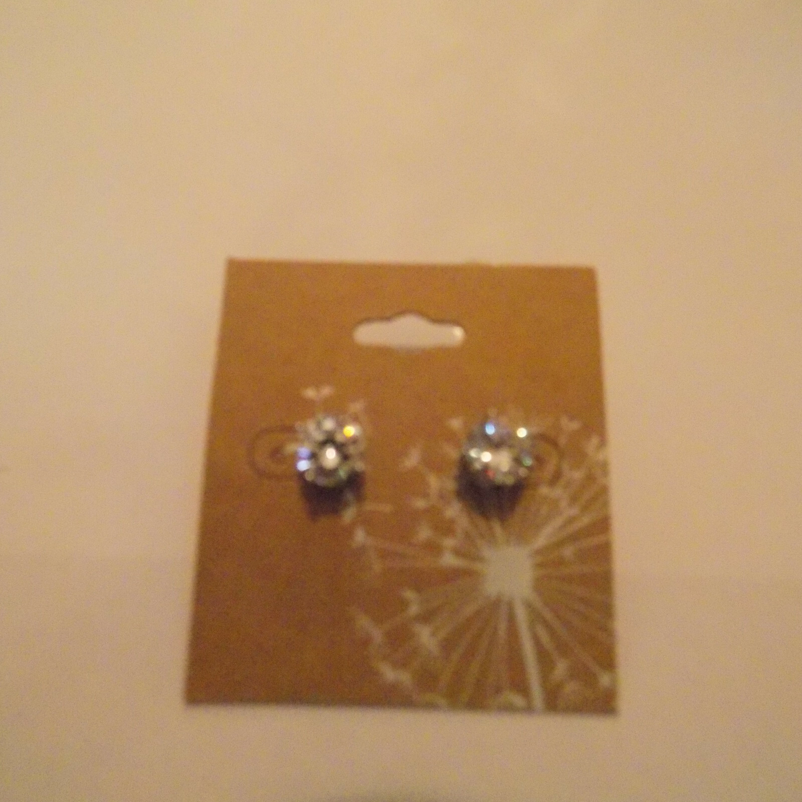 Pierce Earrings Silver-tone dangle with CZ stone (132)