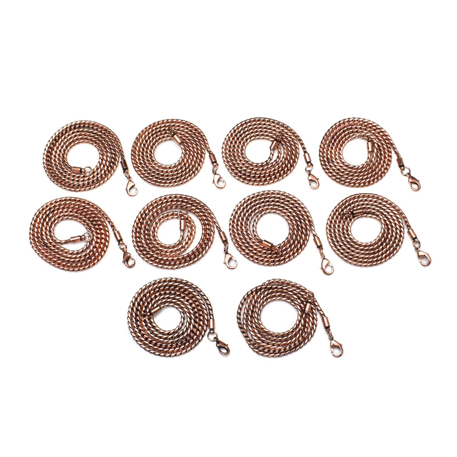 18″ Copper Bead Chain With Hook or Lobster ClaspSolid Finished Chain 10 pics