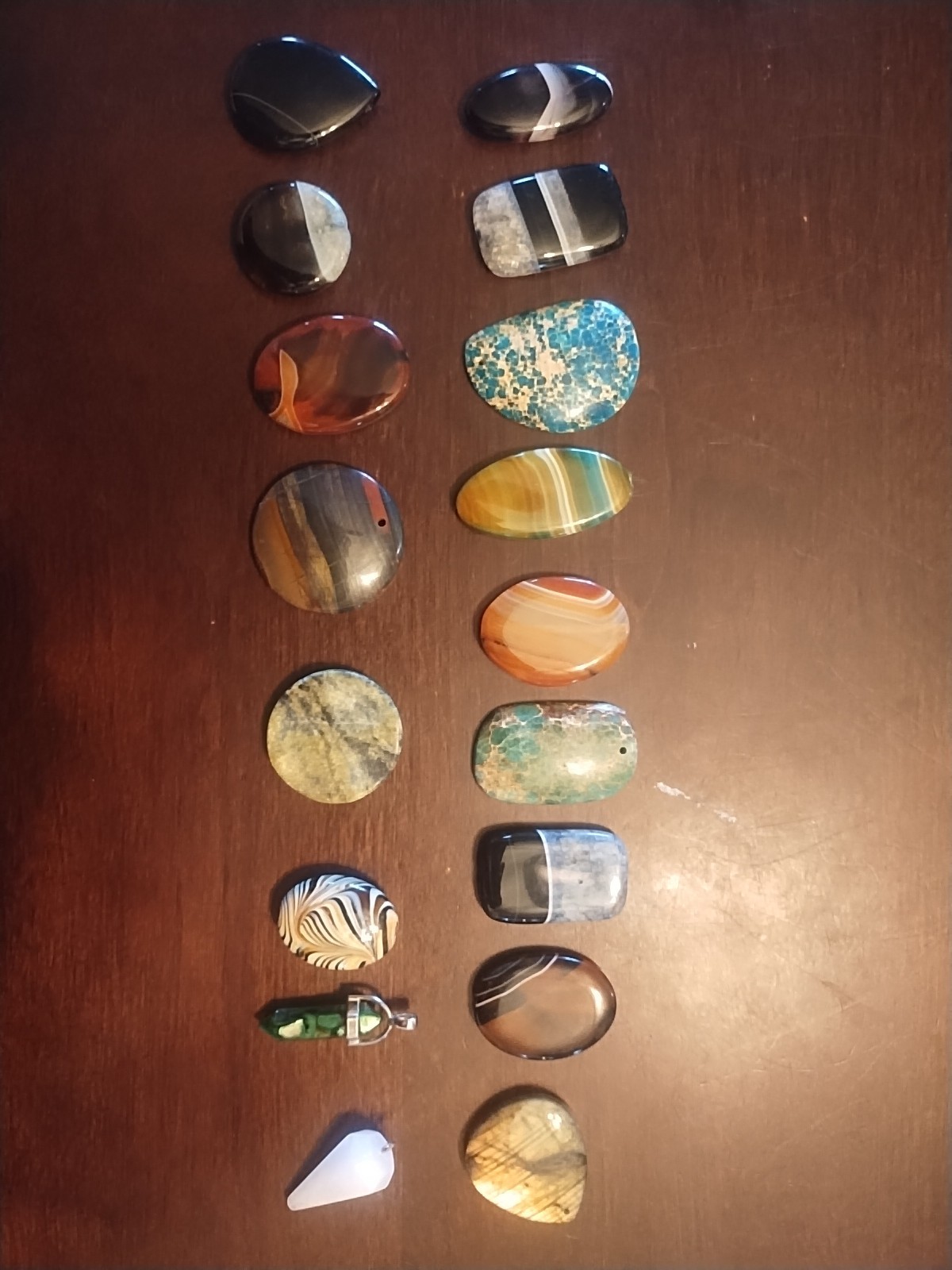 17 Assorted Stones For Necklace Pendants