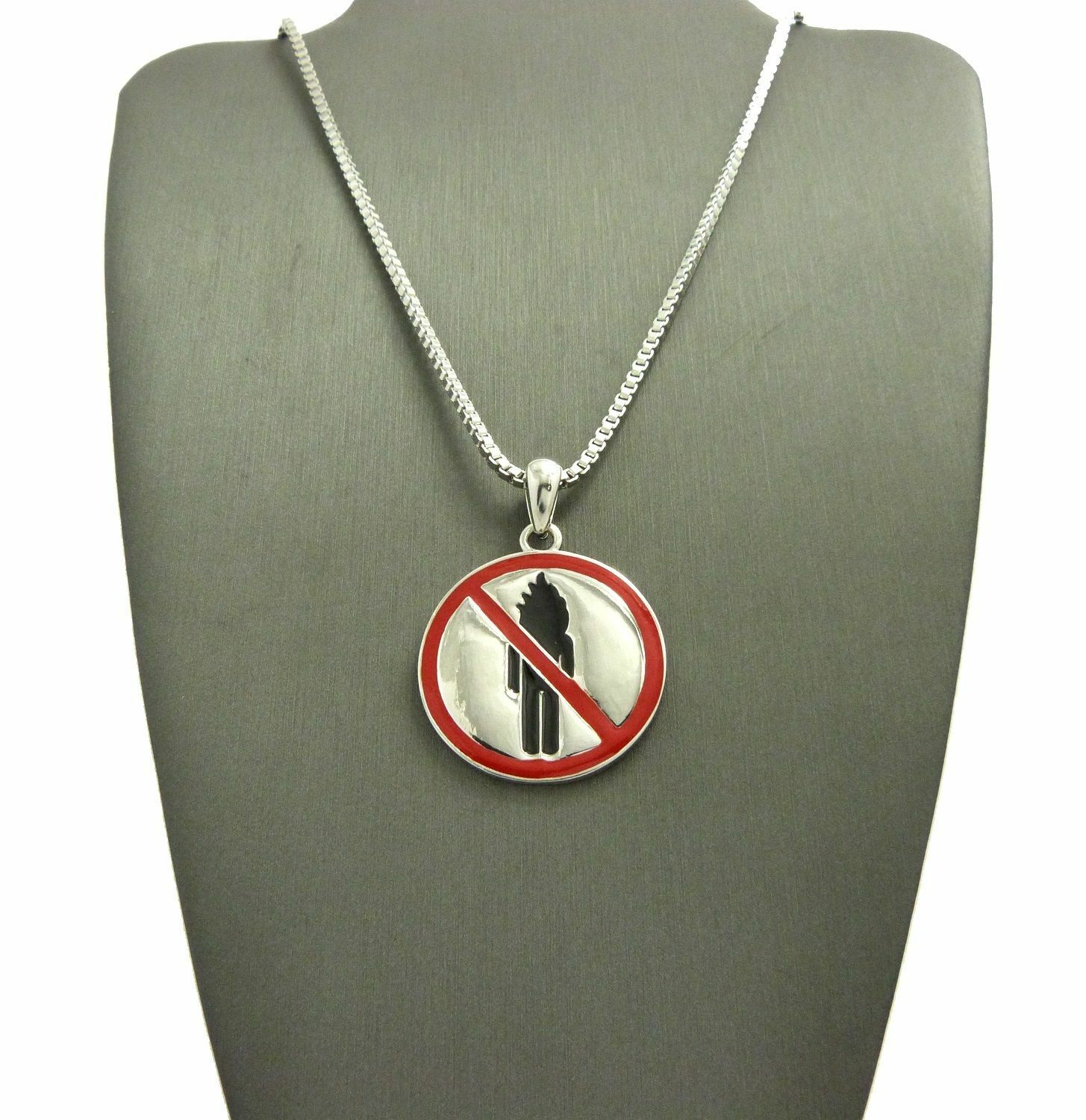 Hip Hop Iced Travis Scott Rodeo Pendant & 2mm 24″ Box Chain Necklace