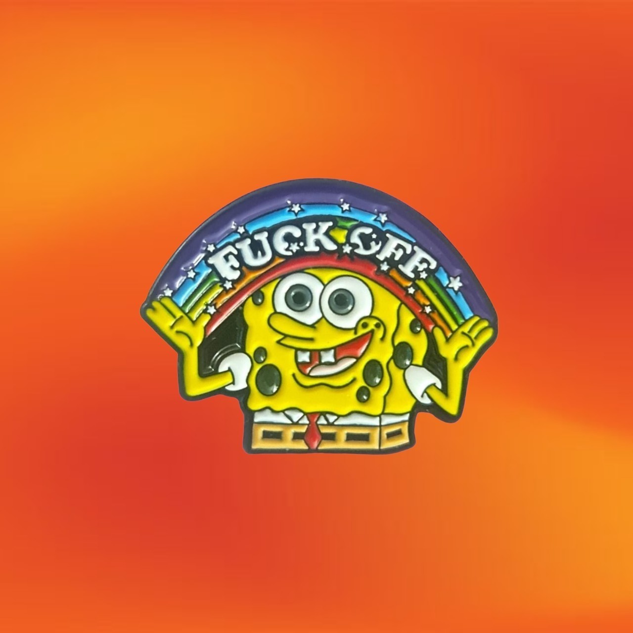 NEW F*ck Off SpongeBob Enamel Pin Brooch Badge Funny Popular Cartoon Badges AU