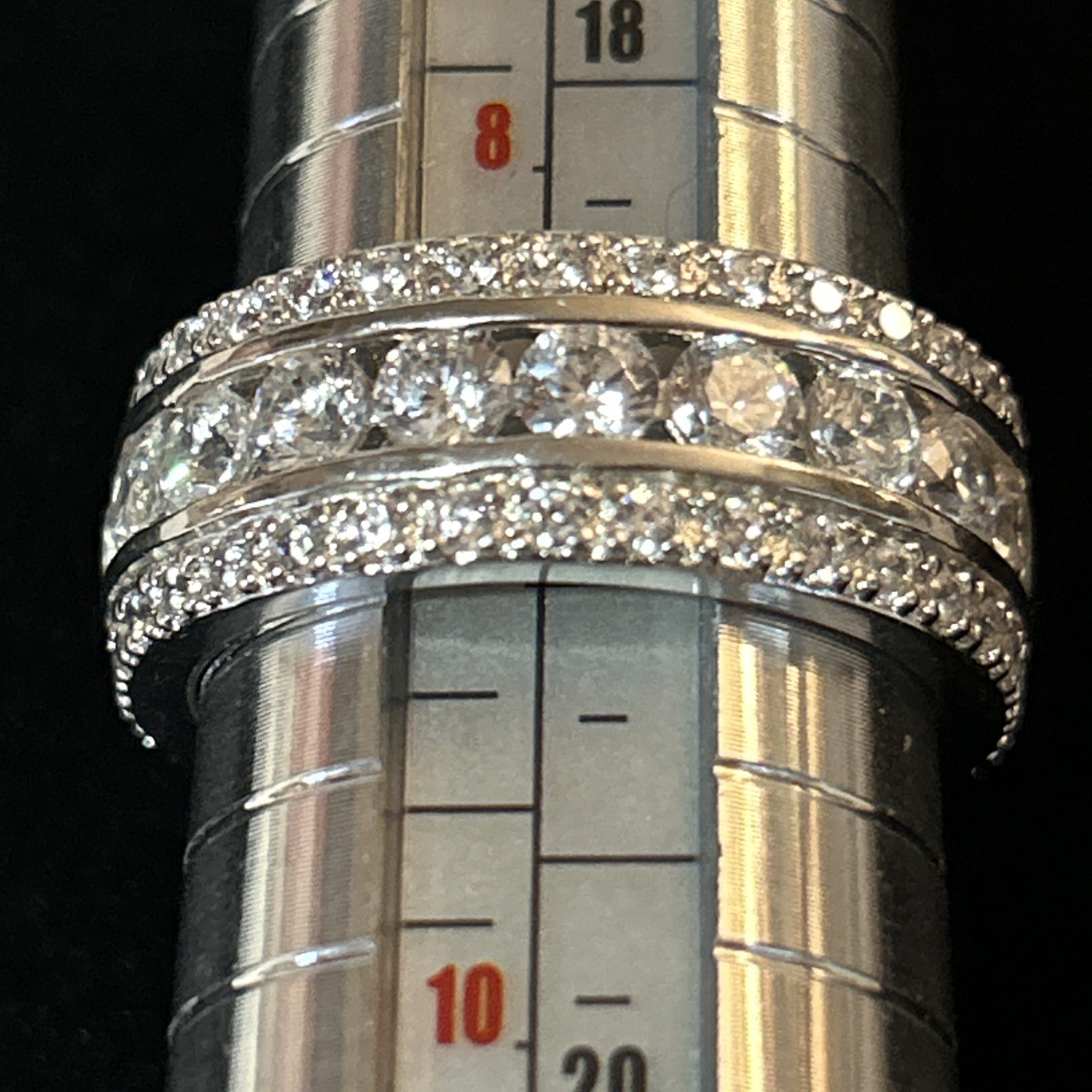 Sterling Silver 925 CZ Ring Prime Art & Jewel (PAJ) 8mm Size 9, 7.3 Grams