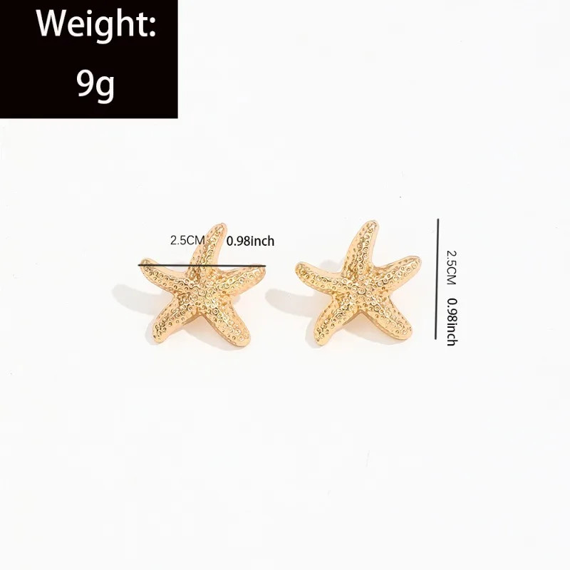 1 Pair Geometric Temperament Casual Starfish Bolt Earrings Summer Simple