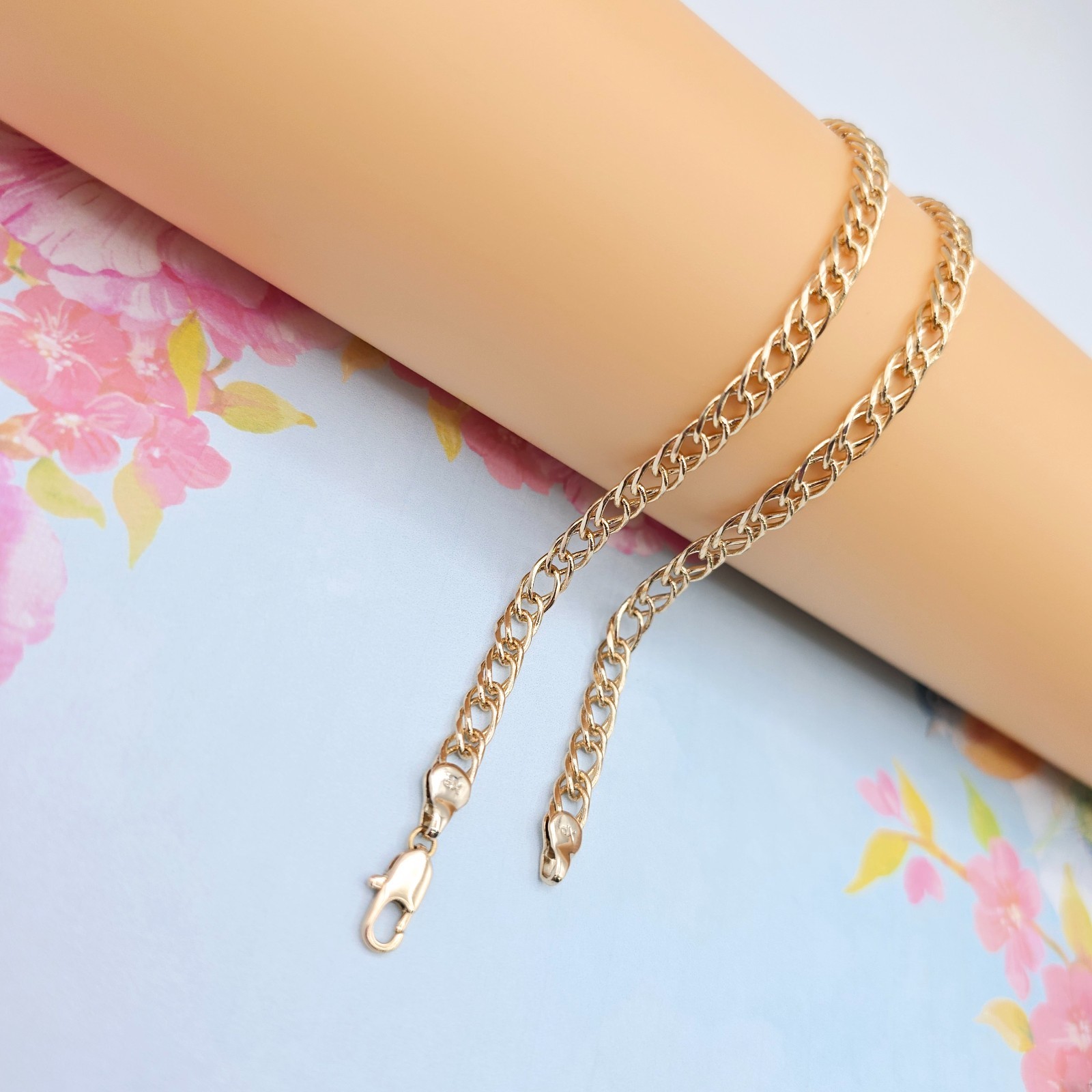Curb Chain Necklace for Men & Women, 23.6 Inch Length, XPNL0088 Slim Rose Gold