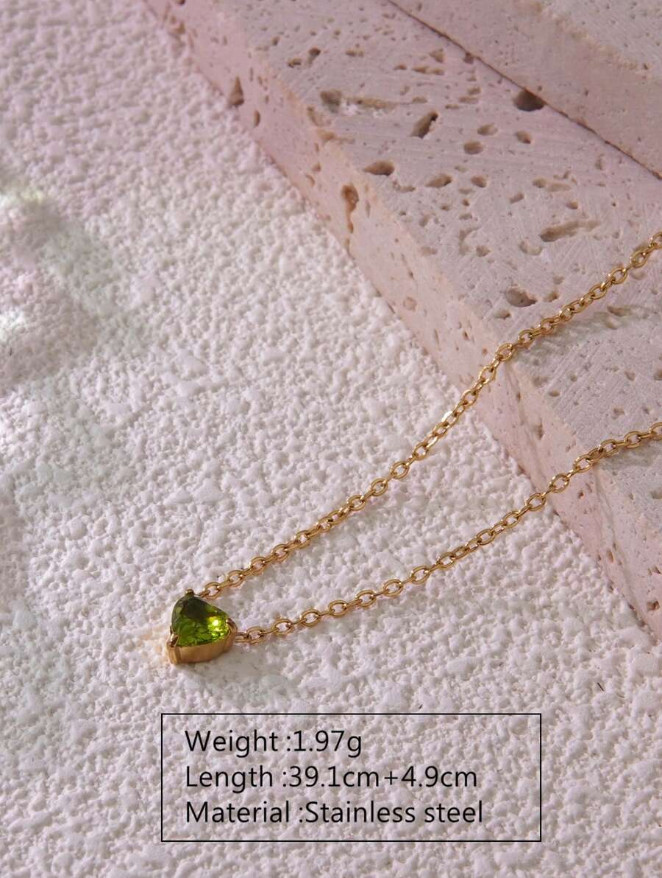 Necklace for Women Tiny Crystal Heart Love Pendant Choker Necklace Birthstone US