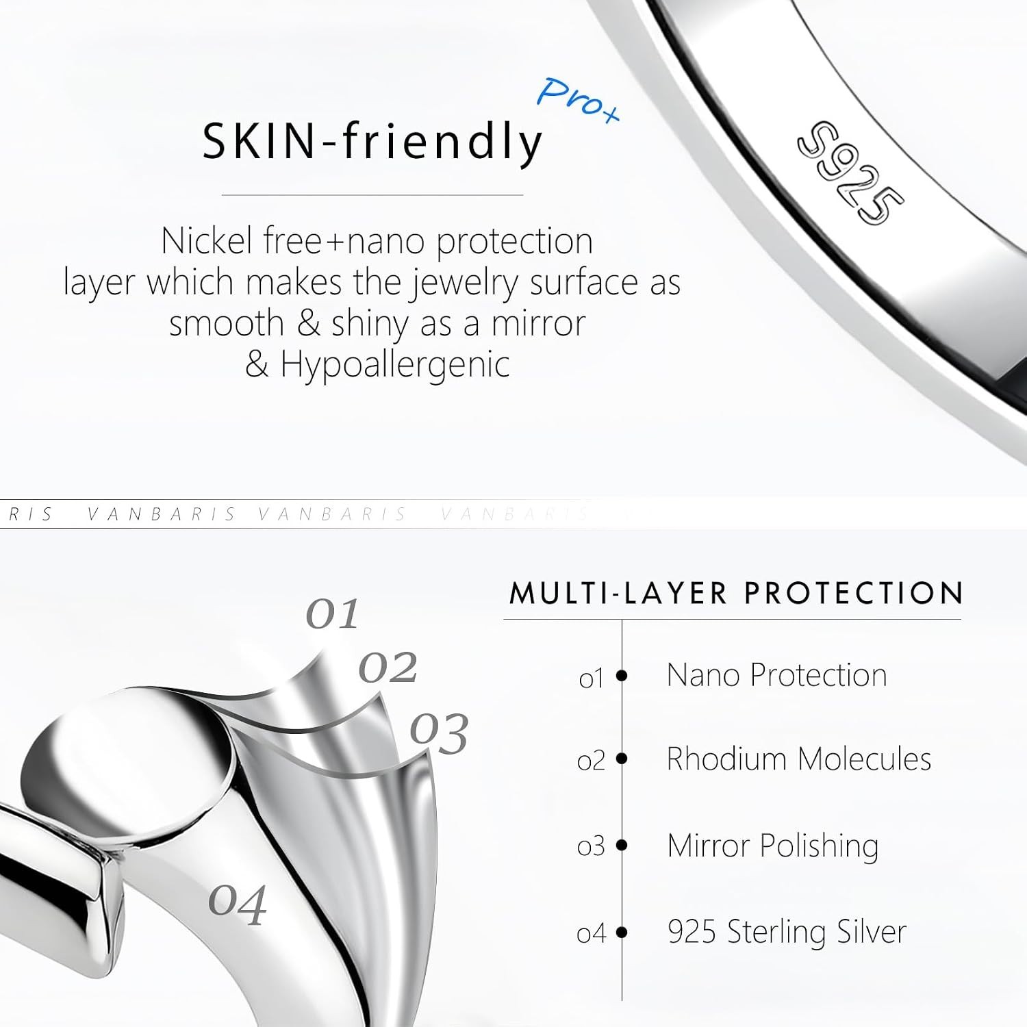 Silver Necklace Extenders for Women, 925 Sterling Silver Necklace Extender Ch…