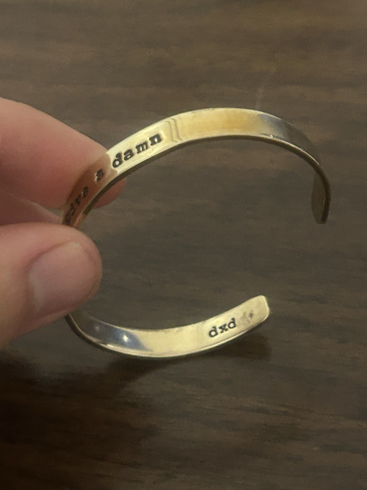 Solid Brass Too Glam To Give A Damn 2.5 Inch Inspiration Empowerment Bracelet