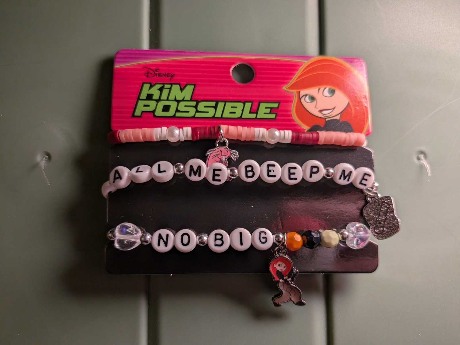 Kim Possible Trio beaded bracelet set Disney Channel TV Show
